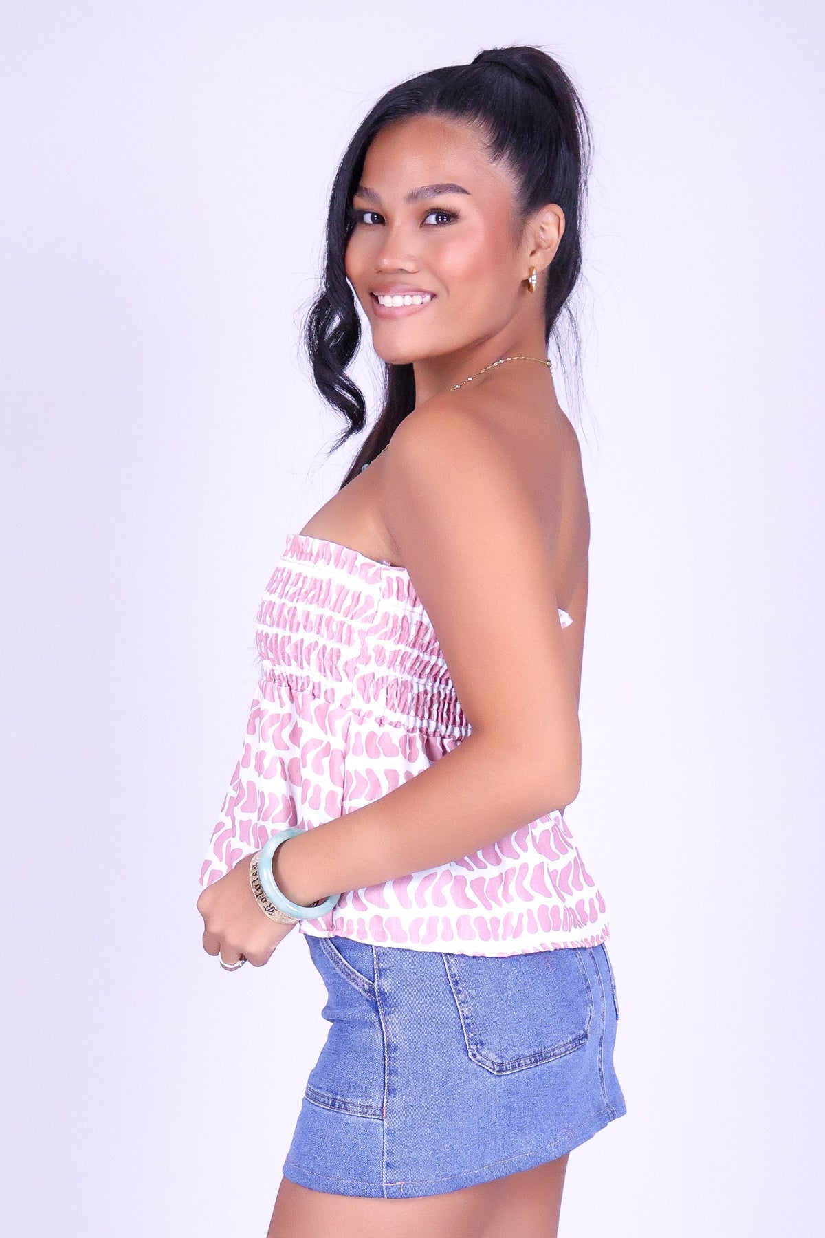 HEBREW SHELL BABYDOLL TUBE TOP