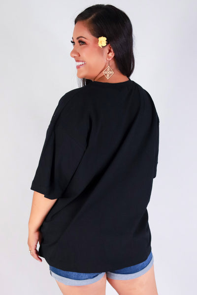 Jeans Warehouse Hawaii - PLUS S/S SCREENS - HAWAII OVERSIZED COLLEGE TEE | By ROCK & ROSE BY CHERIE