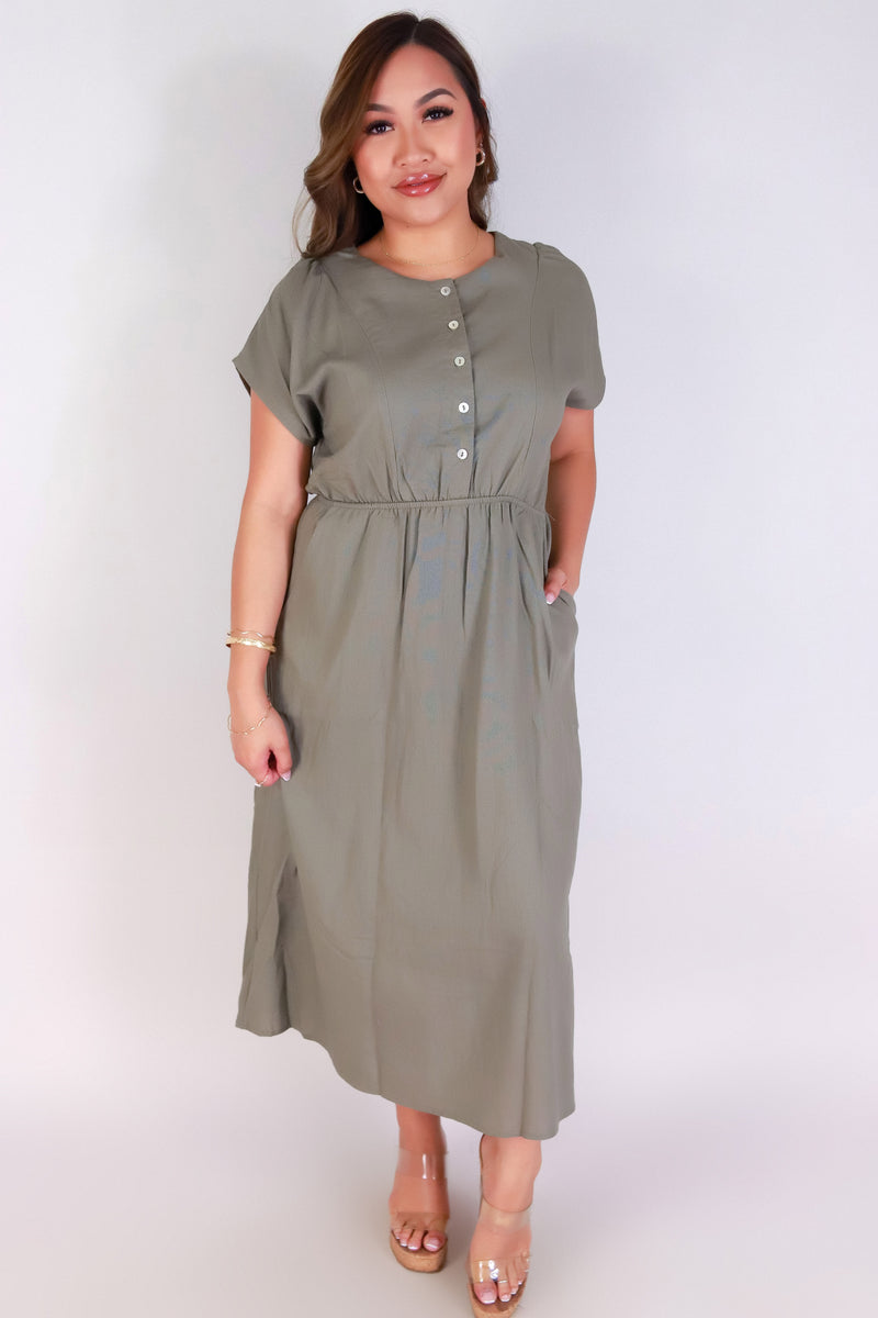 Jeans Warehouse Hawaii - SOLID LONG DRESSES - SIMPLE FORM MIDI DRESS | By GILLI