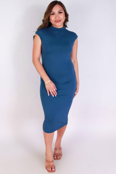 Jeans Warehouse Hawaii - SOLID LONG DRESSES - PRIM & PRETTY MIDI DRESS | By FINAL TOUCH