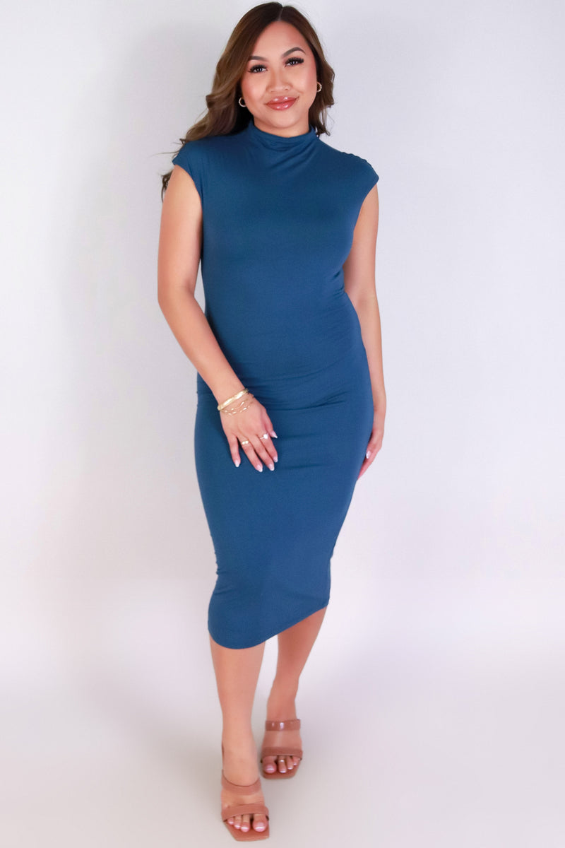 Jeans Warehouse Hawaii - SOLID LONG DRESSES - PRIM & PRETTY MIDI DRESS | By FINAL TOUCH