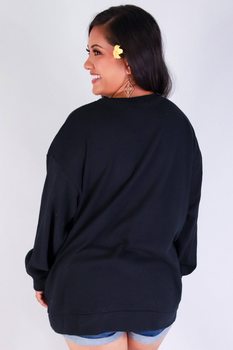 Jeans Warehouse Hawaii - PLUS SOLID LONG SLV TOPS - HAWAII COLLEGE LONG SLEEVE TOP | By ROCK & ROSE BY CHERIE