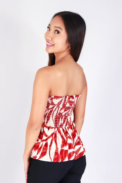 WATERCOLOR PARADISE SMOCKED TUBE TOP
