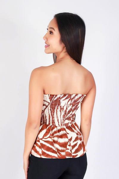 WATERCOLOR PARADISE SMOCKED TUBE TOP