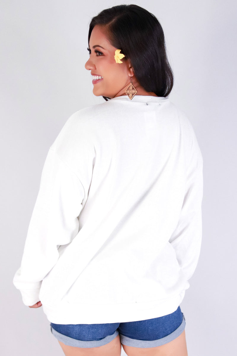 Jeans Warehouse Hawaii - PLUS SOLID LONG SLV TOPS - HAWAII COLLEGE LONG SLEEVE TOP | By ROCK & ROSE BY CHERIE