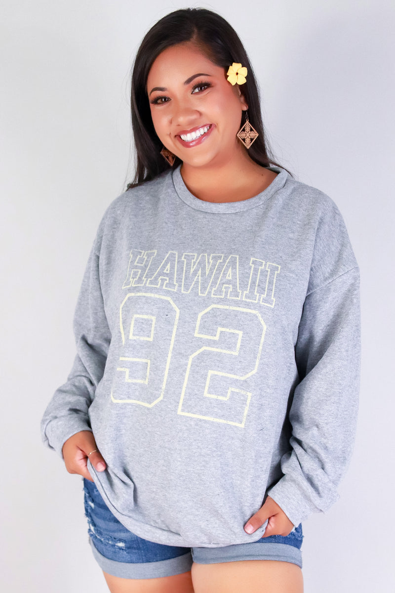 Jeans Warehouse Hawaii - PLUS SOLID LONG SLV TOPS - HAWAII 92 LONG SLEEVE TOP | By ROCK & ROSE BY CHERIE
