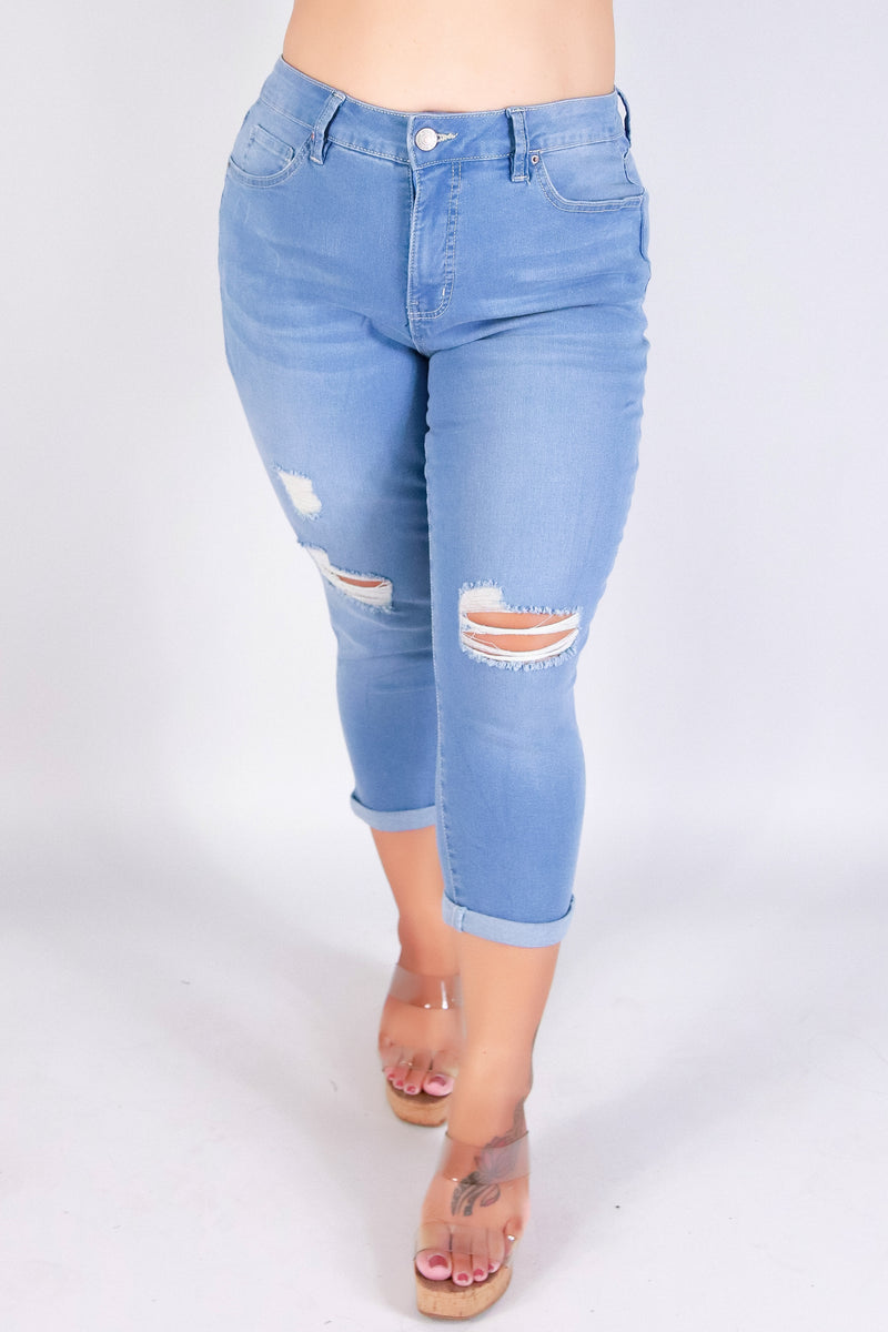 Jeans Warehouse Hawaii - PLUS DENIM CAPRIS - THE EASY DENIM CAPRI&