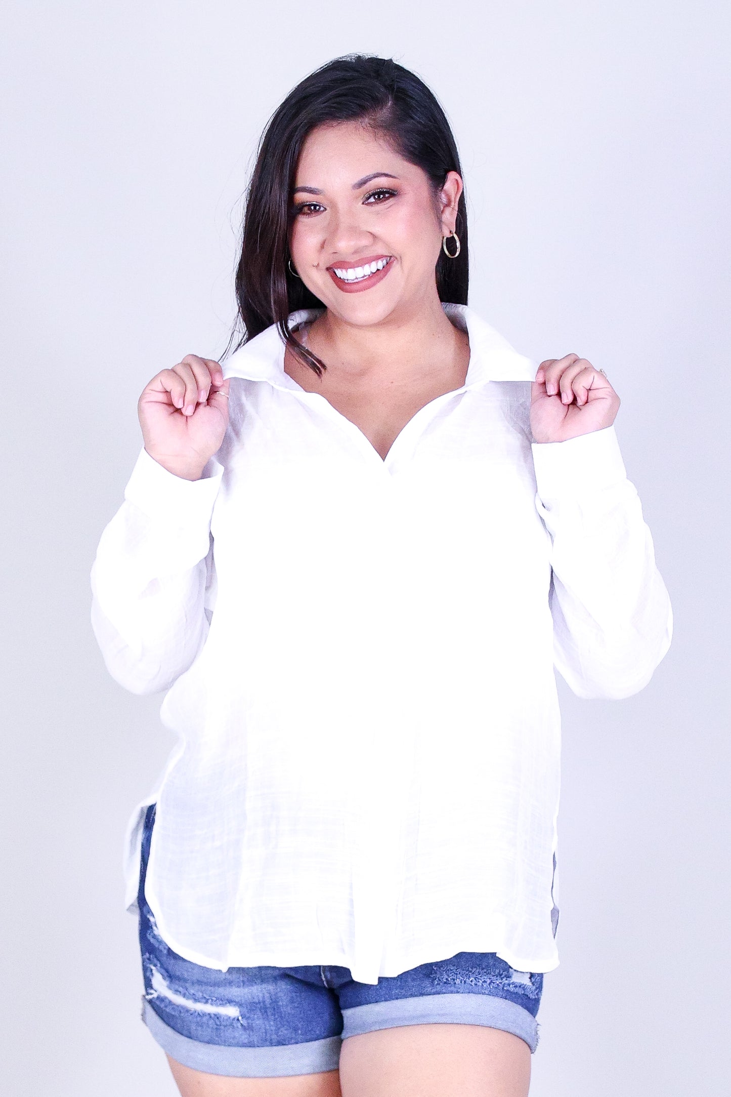 COME FOR IT BUTTON DOWN TOP