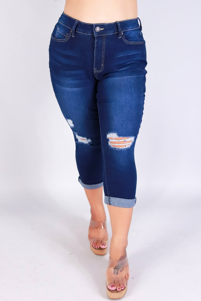 Jeans Warehouse Hawaii - PLUS DENIM CAPRIS - THE EASY DENIM CAPRI&