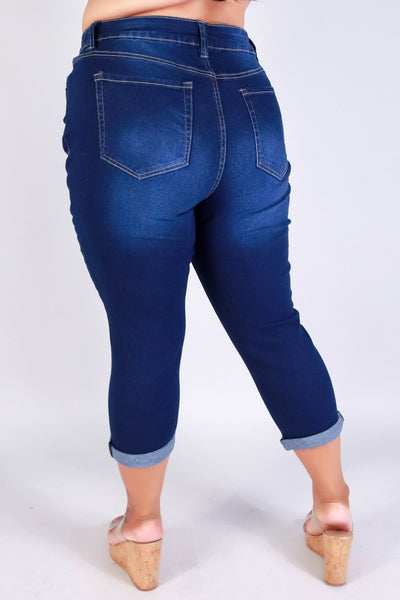 Jeans Warehouse Hawaii - PLUS DENIM CAPRIS - THE EASY DENIM CAPRI'S | By YMI JEANS