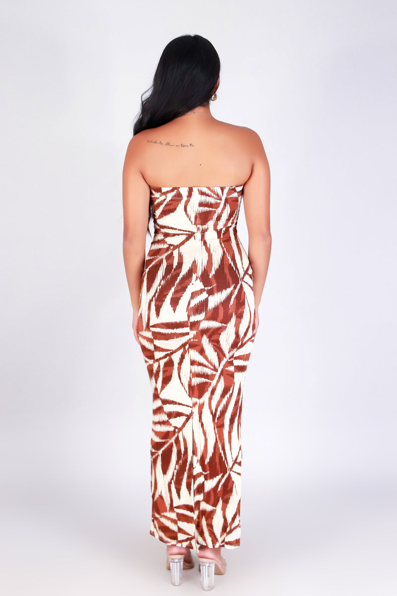 WATERCOLOR PARADISE MIDI TUBE DRESS