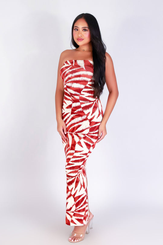 WATERCOLOR PARADISE MIDI TUBE DRESS