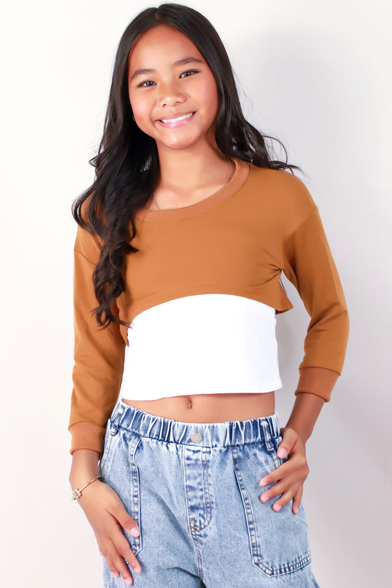 Jeans Warehouse Hawaii - L/S SOLID TOPS 7-16 - CHILL OUT TOP | KIDS SIZE 7-16 | By GREENWELL PROMOTIONS LTD