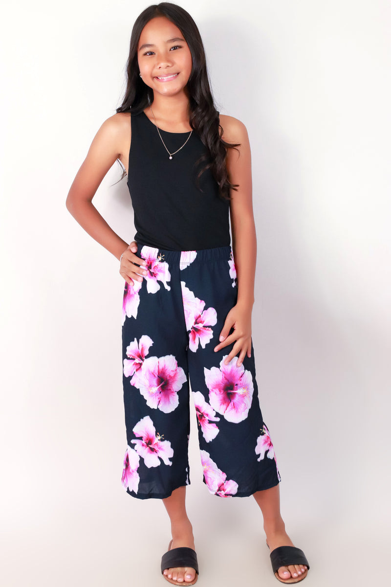 Jeans Warehouse Hawaii - BOTTOMS 7-16 - HIBISCUS CAPRI PANTS | KIDS SIZE 7-16 | By LUZ