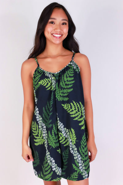 Jeans Warehouse Hawaii - PRINT CASUAL ROMPERS - PIKAKE PALAPALAI NO WAIST ROMPER | By LUZ