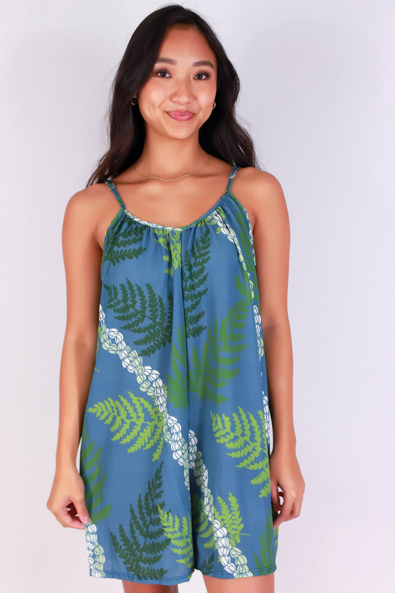Jeans Warehouse Hawaii - PRINT CASUAL ROMPERS - PIKAKE PALAPALAI NO WAIST ROMPER | By LUZ