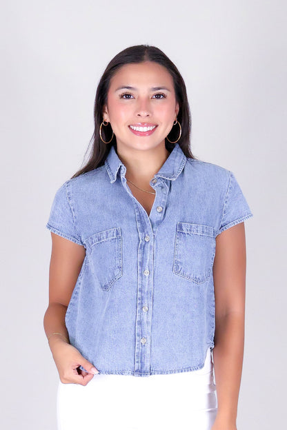 CASUAL MUSE BUTTON DOWN TOP