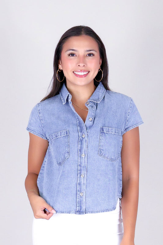 CASUAL MUSE BUTTON DOWN TOP