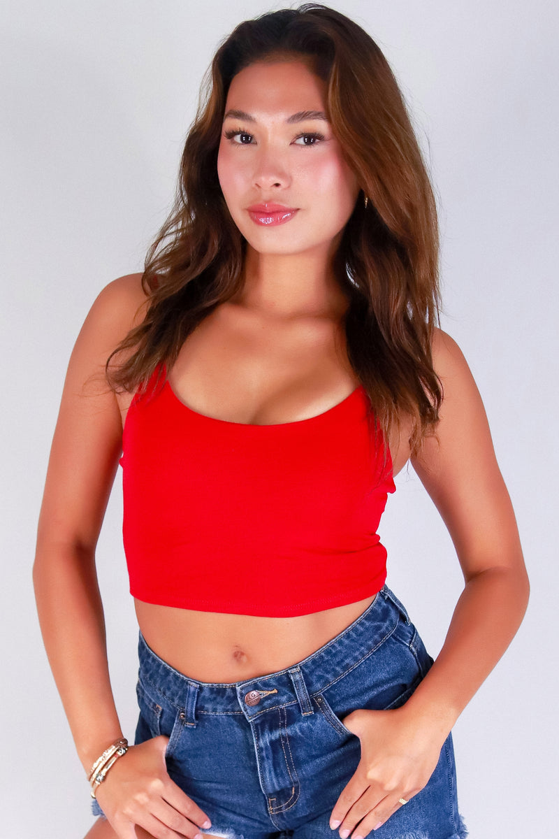 Jeans Warehouse Hawaii - TANK/TUBE SOLID BASIC - STICK TO THE BASICS CROP TOP | By ACTIVE USA