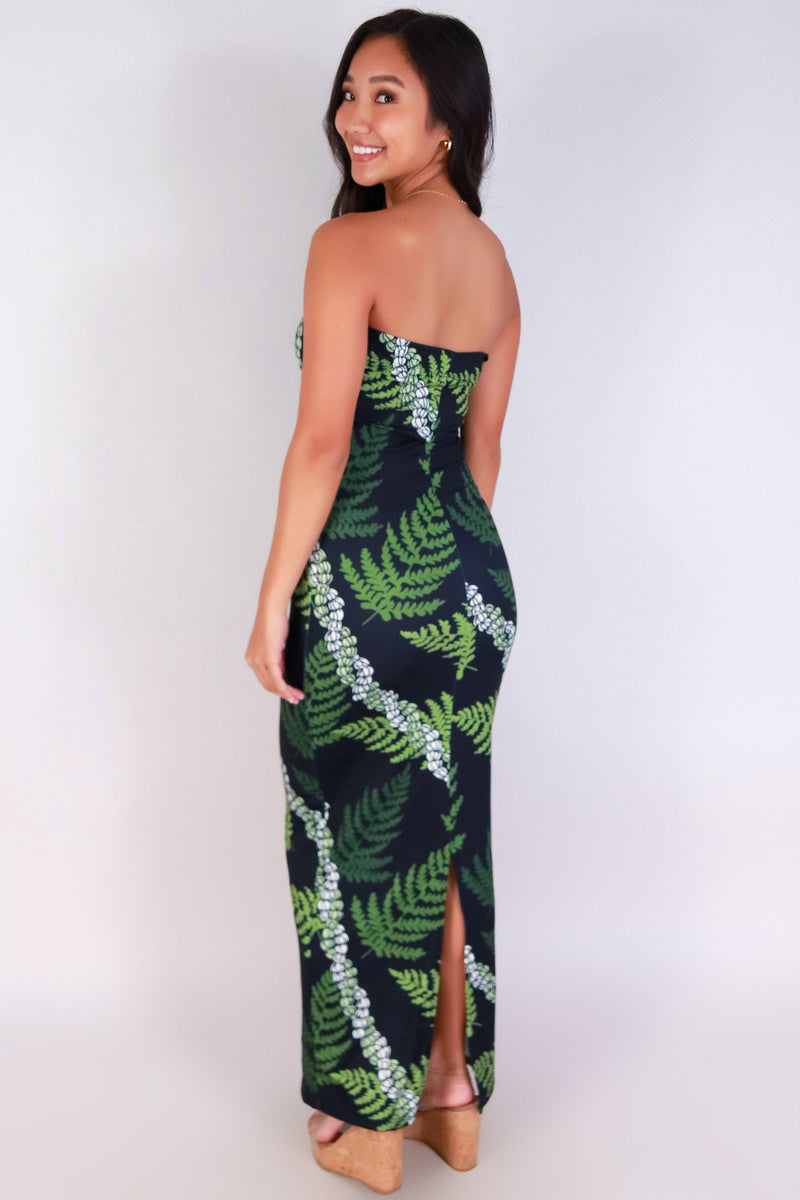 Jeans Warehouse Hawaii - TUBE LONG PRINT DRESSES - PIKAKE PALAPALAI TUBE MAXI DRESS | By LUZ