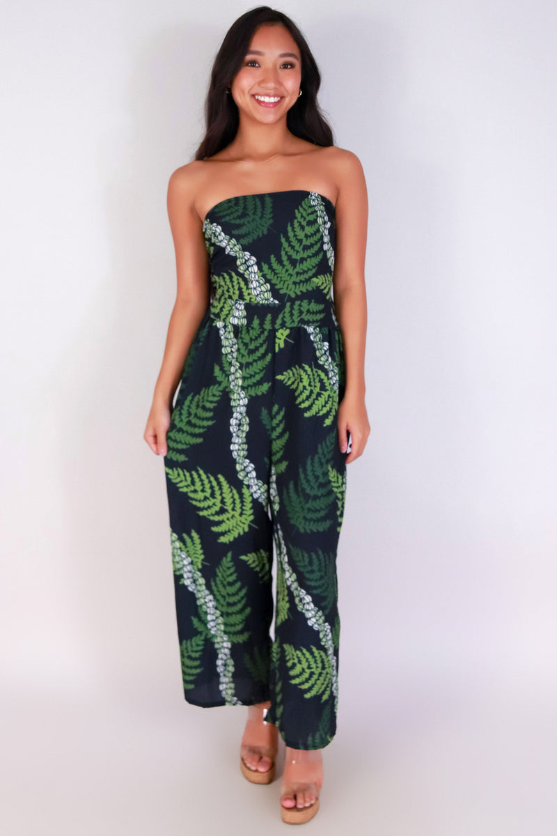 Jeans Warehouse Hawaii - PRINT CASUAL JUMPSUITS - PIKAKE PALAPALAI TUBE JUMPSUIT | By LUZ