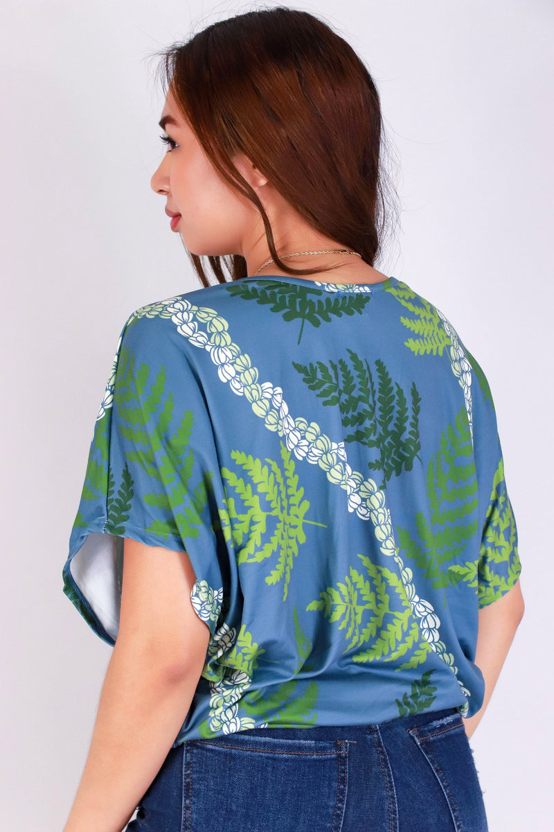 Jeans Warehouse Hawaii - SS PRINT - PIKAKE PALAPALAI DOLMAN TOP | By LUZ