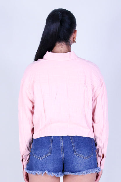 DARLING LINEN BUTTON DOWN TOP