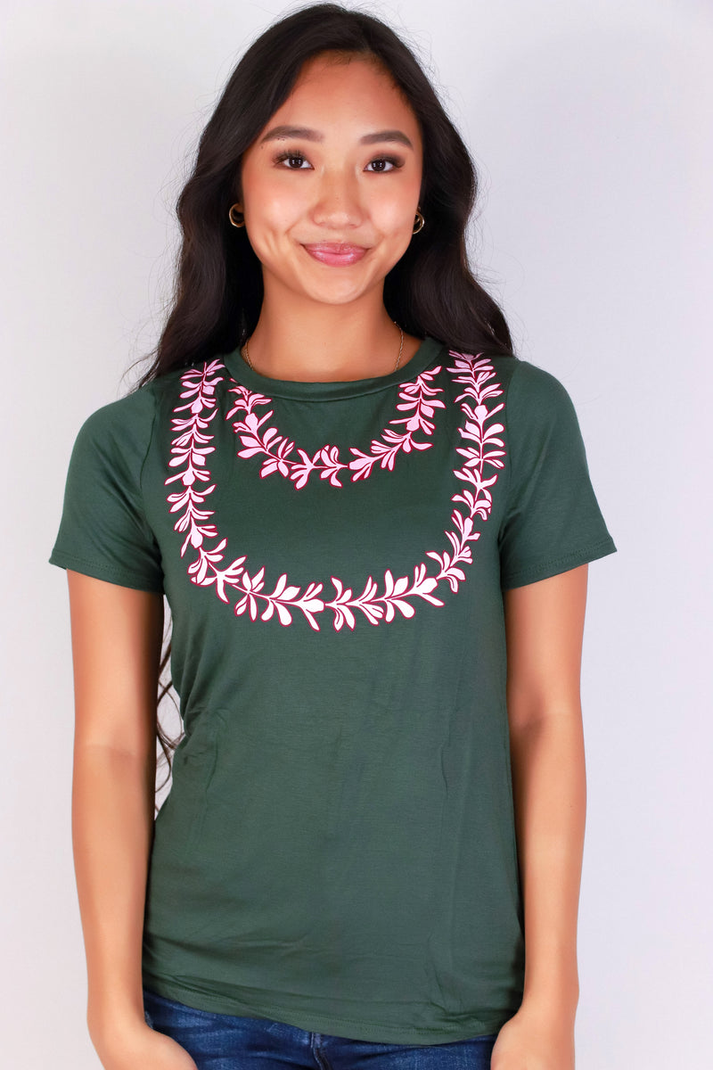 Jeans Warehouse Hawaii - S/S SCREEN - PLUMERIA LEI TEE | By LUZ