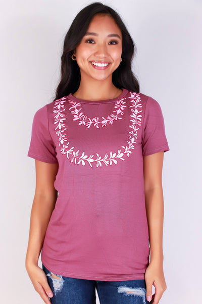 Jeans Warehouse Hawaii - S/S SCREEN - PLUMERIA LEI TEE | By LUZ