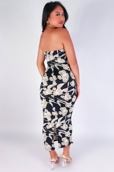 Jeans Warehouse Hawaii - TUBE LONG PRINT DRESSES - SLIP INTO ROMANCE TUBE DRESS | By PAPERMOON/ B_ENVIED