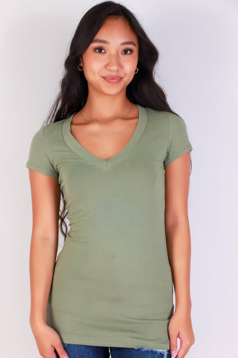 Jeans Warehouse Hawaii - S/S SOLID BASIC - ALL THE DAYS TOP | By AMBIANCE APPAREL