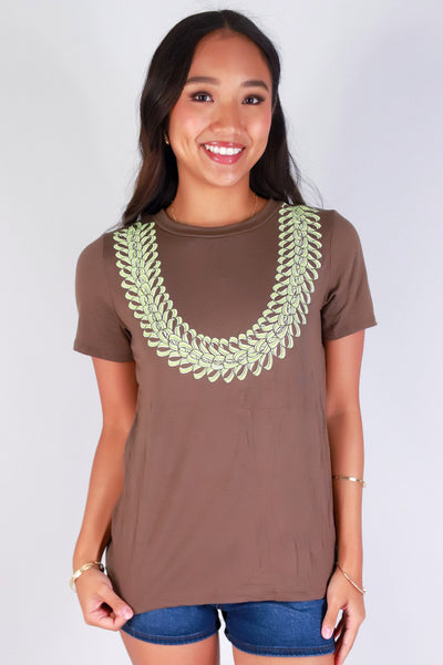 Jeans Warehouse Hawaii - S/S SCREEN - SONG OF INDIA LEI TEE | By LUZ