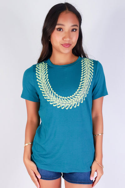 Jeans Warehouse Hawaii - S/S SCREEN - SONG OF INDIA LEI TEE | By LUZ