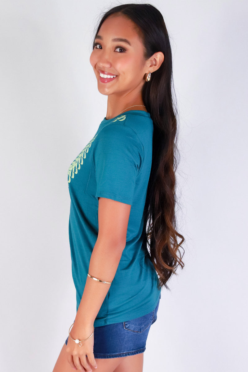 Jeans Warehouse Hawaii - S/S SCREEN - SONG OF INDIA LEI TEE | By LUZ