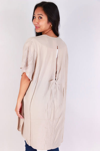 Jeans Warehouse Hawaii - S/S SOLID WOVEN CASUAL TOPS - YOU'RE GLOWING CARDIGAN | By AMBIANCE APPAREL