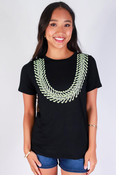 Jeans Warehouse Hawaii - S/S SCREEN - SONG OF INDIA LEI TEE | By LUZ