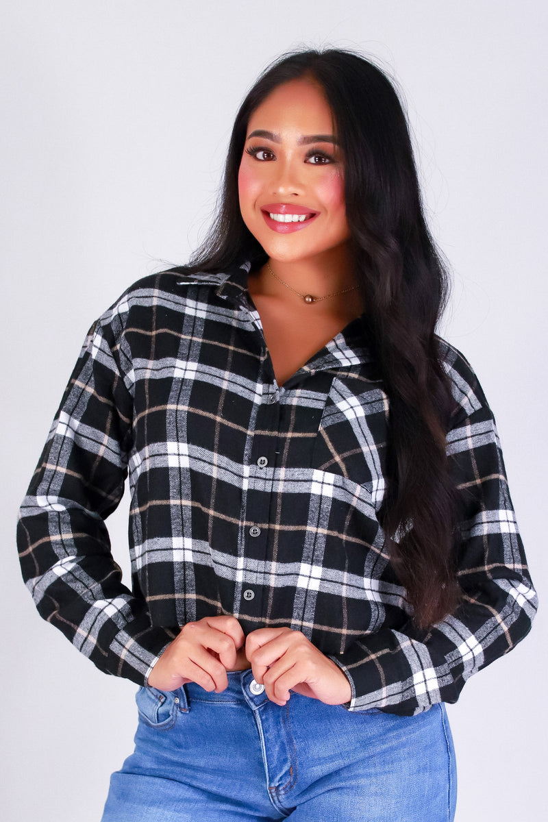 PRETTY IN PLAID TOP