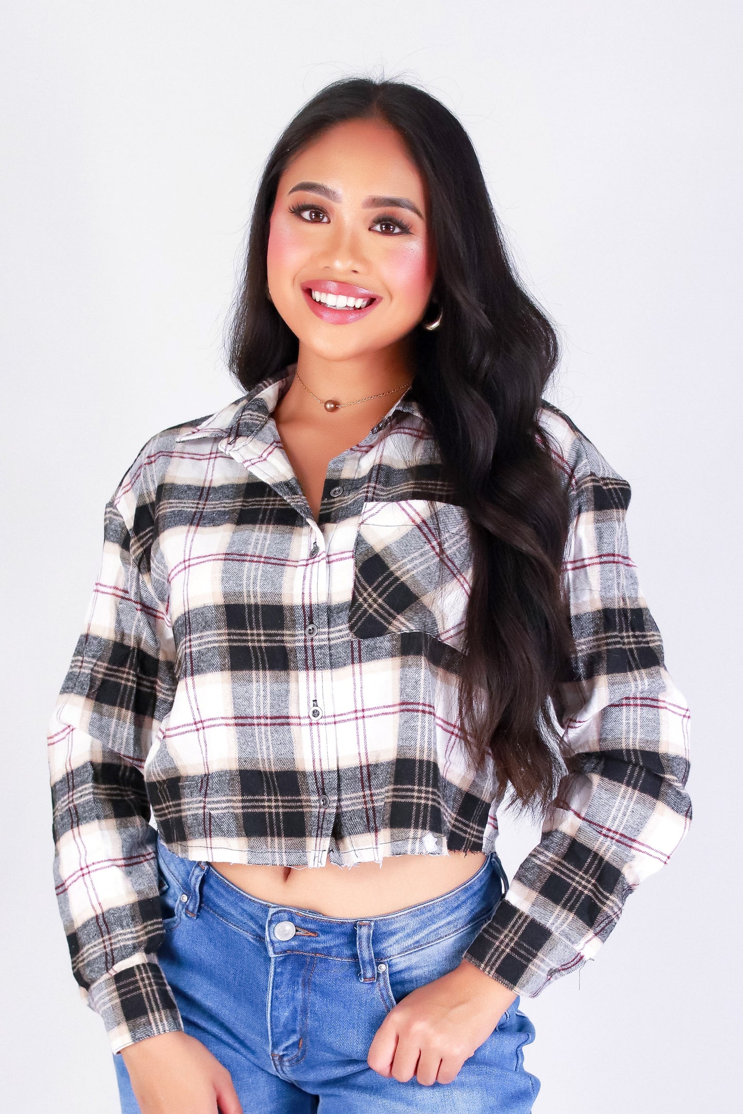PRETTY IN PLAID TOP