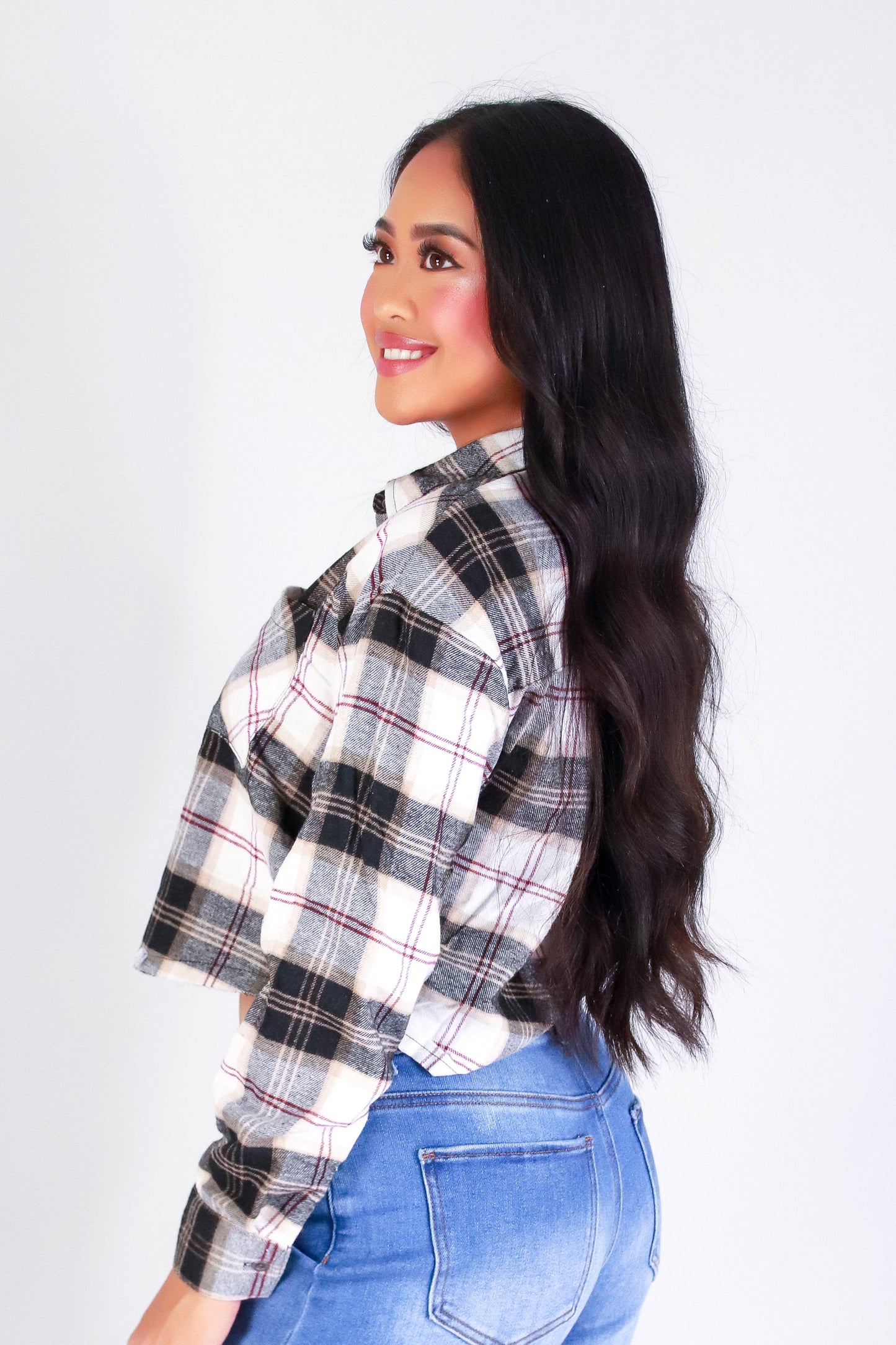 PRETTY IN PLAID TOP