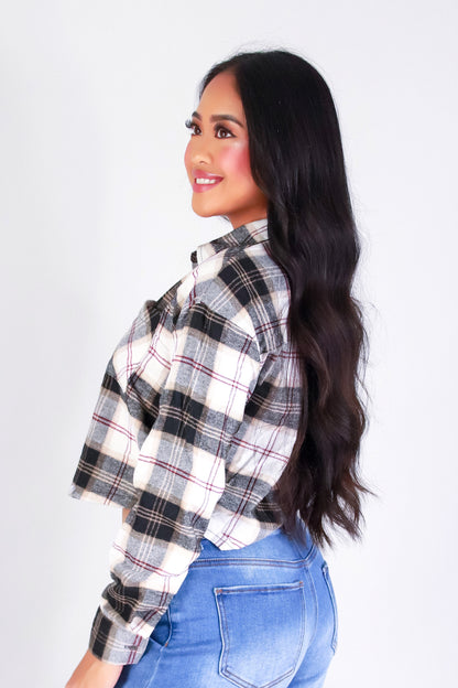 PRETTY IN PLAID TOP