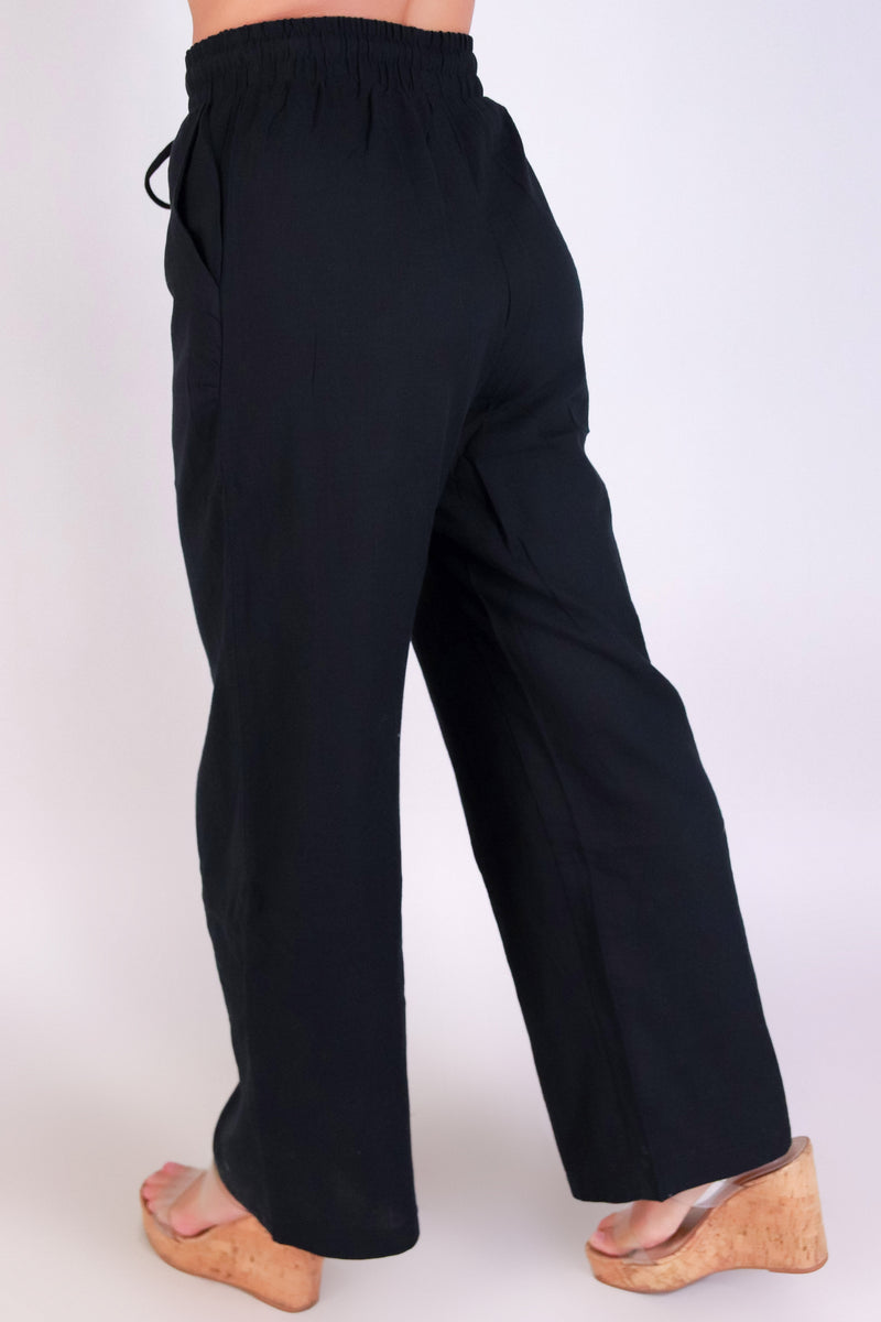 Jeans Warehouse Hawaii - SOLID WOVEN PANTS - WANDER WIDE LEG PANTS | By AMBIANCE APPAREL