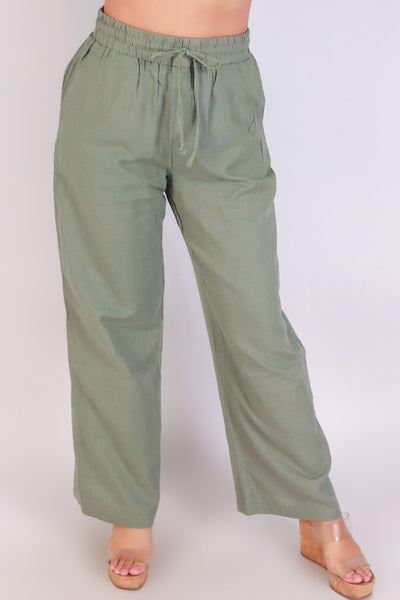 Jeans Warehouse Hawaii - SOLID WOVEN PANTS - WANDER WIDE LEG PANTS | By AMBIANCE APPAREL