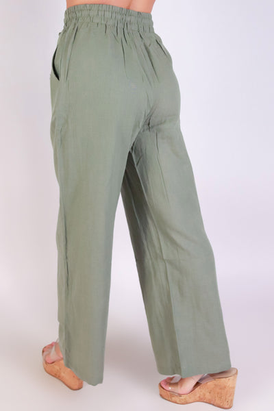 Jeans Warehouse Hawaii - SOLID WOVEN PANTS - WANDER WIDE LEG PANTS | By AMBIANCE APPAREL