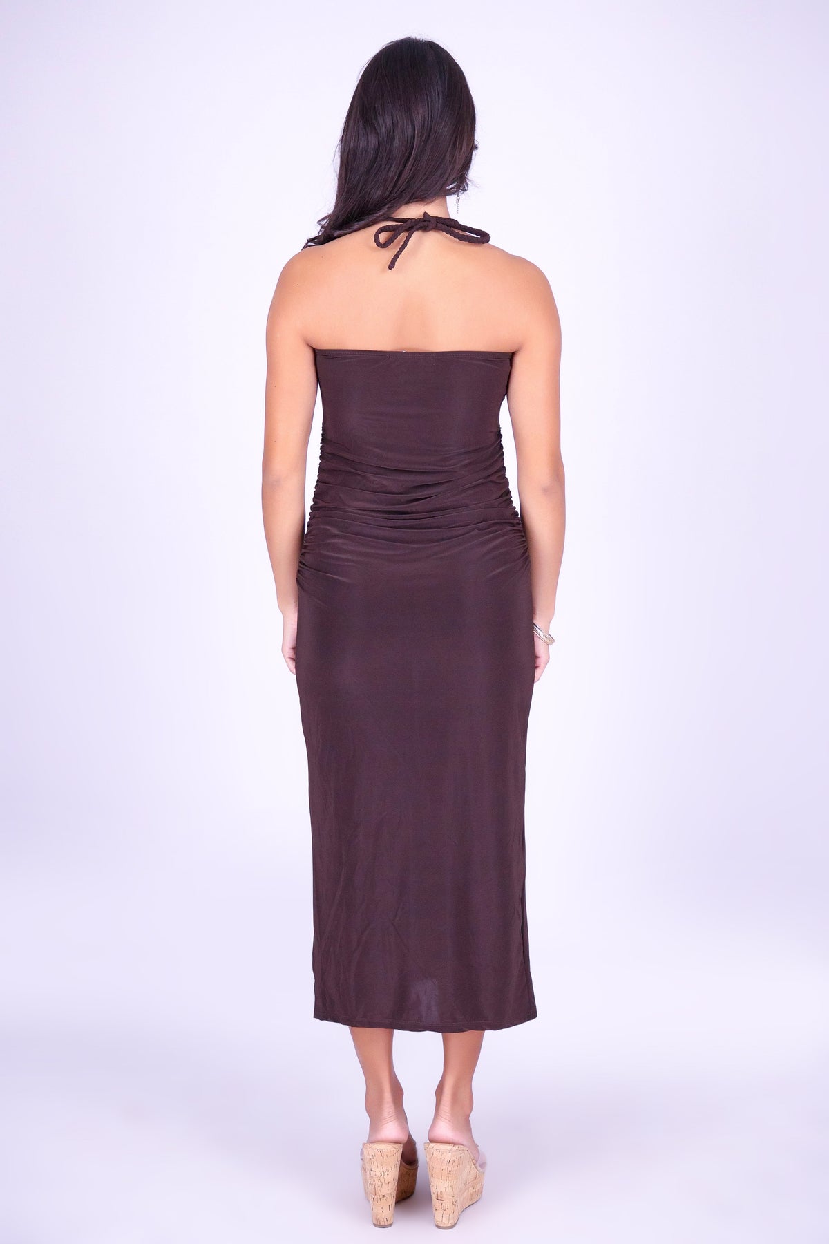 SWEET TROUBLE MIDI HALTER DRESS