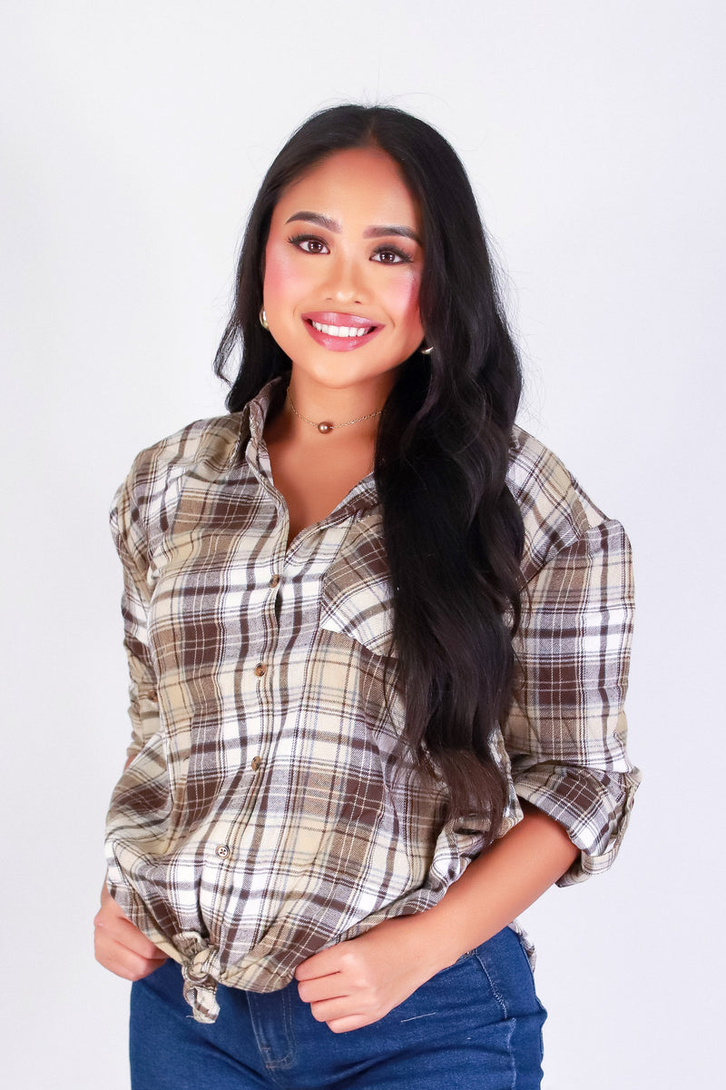 EFFORTLESS CHECK PLAID TOP