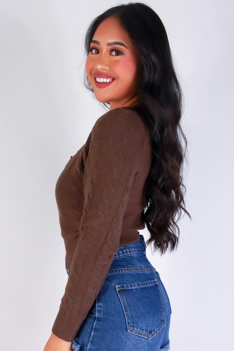Jeans Warehouse Hawaii - SOLID LONG SLV TOPS - HOLD ME CLOSE SWEATER | By IKEDDI IMPORTS