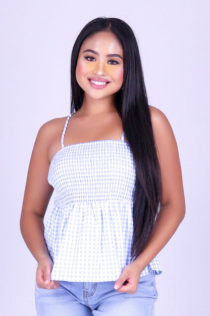 SWEET TALK GINGHAM BABYDOLL TOP