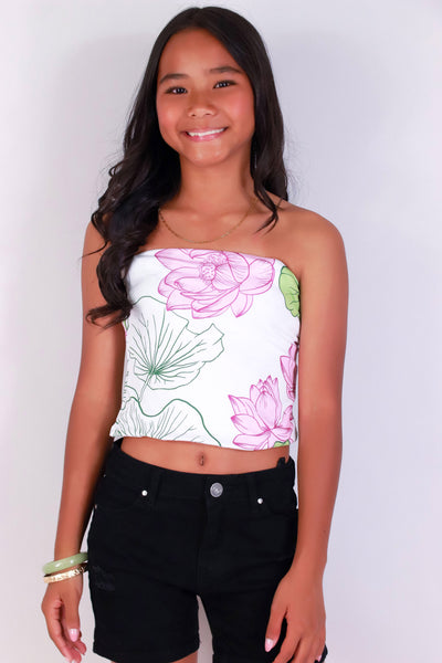 Jeans Warehouse Hawaii - S/L PRINT TOP 7-16 - WATER LILY TUBE TOP | KIDS SIZE 7-16 | By LUZ