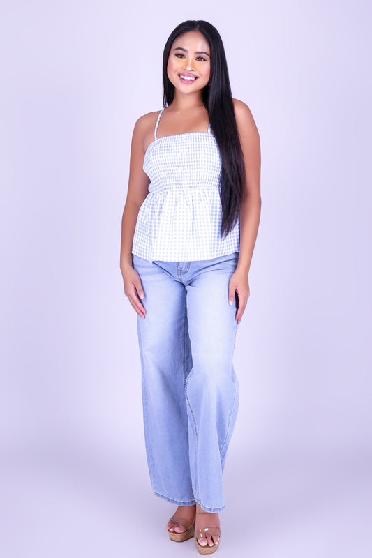 SWEET TALK GINGHAM BABYDOLL TOP