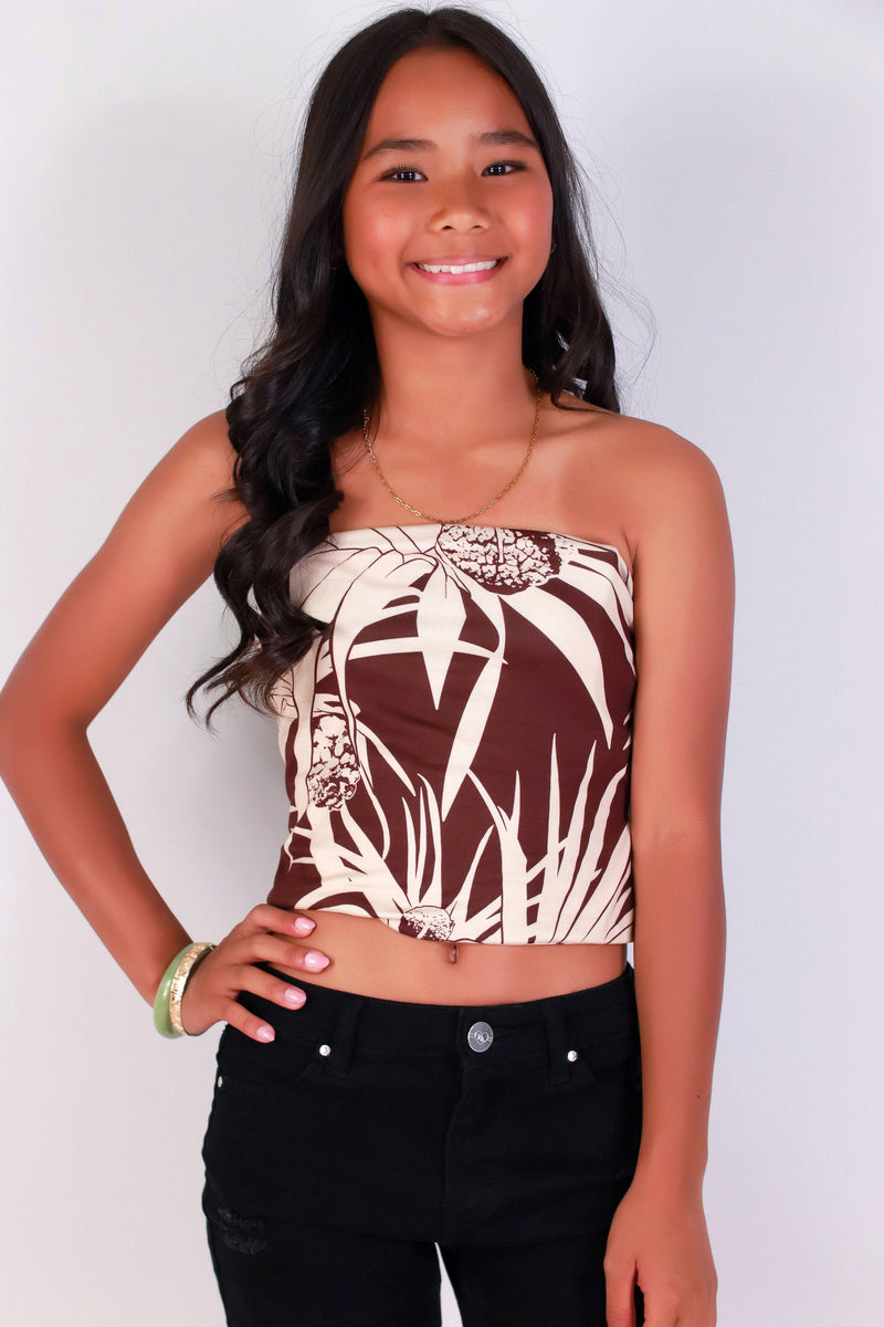 Jeans Warehouse Hawaii - S/S PRINT 7-16 - LAUHALA TUBE TOP | KIDS SIZE 7-16 | By LUZ